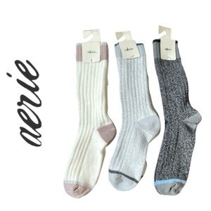 AERIE➕NWT Set Of 3 Colorblock Crew Socks